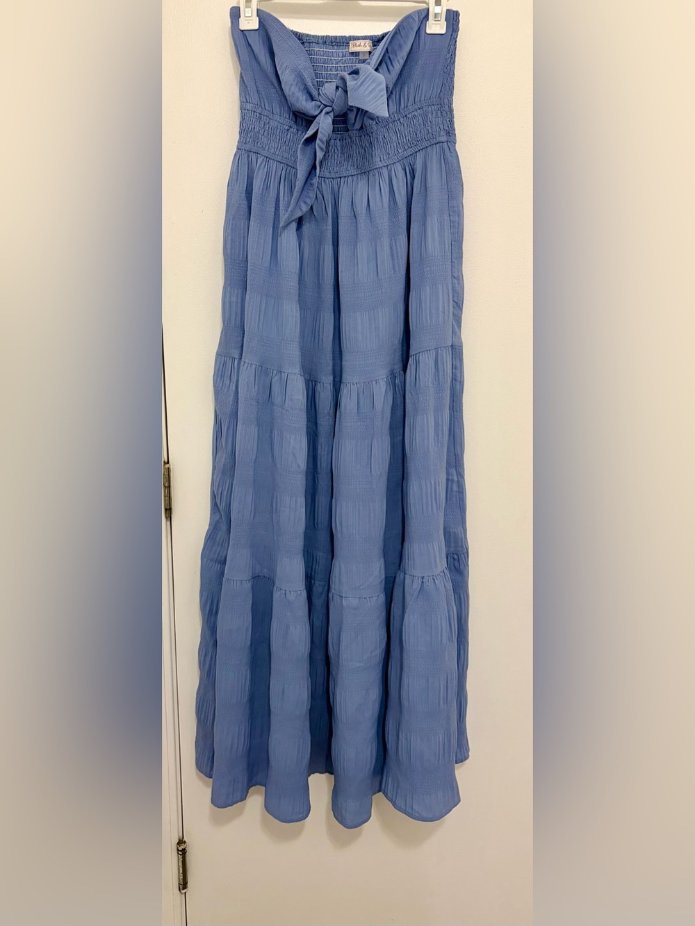 Blue Tiered Maxi dress sleeveless